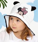 Kapelusz dla dziewczynki, z myszką i uszami Minnie, biały,  rozm. 46-48 cm