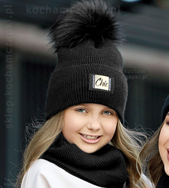 Modna czapka i komin zimowy Edite Young, rozm. 50-54 cm