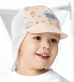 Czapka z siateczką i ochroną karku, dla chłopca na lato, Saffir,  48-50 cm