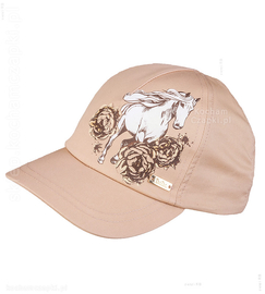 Czapka z daszkiem dla dziewczynki, filtr UV, Cavallo rozm. 46-50 cm