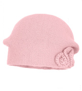 Czapka zimowa damska, beret pieczarka, Tesoni v.3, pudrowy róż, 55-57 cm