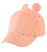 Czapka z daszkiem dla dziecka, brzoskwiniowa, z uszkami,  46-49 cm