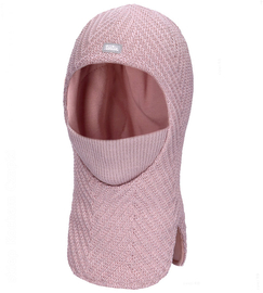 Kominiarka merino 100% dla dziewczynki, lila-róż, Robin, 50-53 cm