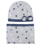 Czapka i komin dla dziewczynki na wiosnę/jesień, Cornelia rozm. 50-53 cm