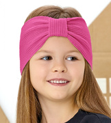 Opaska dzianinowa na głowę dla dziewczynki, Malode, róż ciemny, 48-50 cm