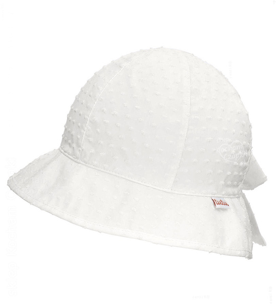 Kapelusz na lato dla dziewczynki, elegancki i delikatny, Belinia, biały,  50-52 cm