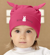 Czapka wiosenna, dla dziewczynki, z króliczkiem, Kenina, ciemny róż, 48-50 cm