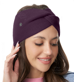 Opaska damska, zimowa, angora, Siome, burgund, 54-58 cm