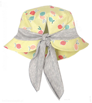 Kapelusz dla dziewczynki na lato, Sweet Life, cytrynowy,  49-51 cm