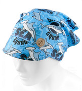 Chustka z daszkiem dla chłopca, na gumce, AM-12, niebieska, 46-50 cm