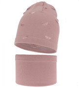 Komplet wiosenny/jesienny, dla dziewczynki, czapka i komin, Raflona, wrzosowy, 48-50 cm