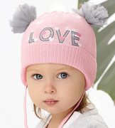 Czapka wiosenna/jesienna dla dziewczynki, różowa, Balbina, 40-44 cm