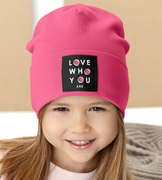 Czapka dla dziewczynki, wiosenna-jesienna, ciemny róż, Liefde, 48-50 cm