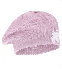 Beret dla dziewczynki jesienny/ wiosenny, liliowy, Soctana, 51-54 cm
