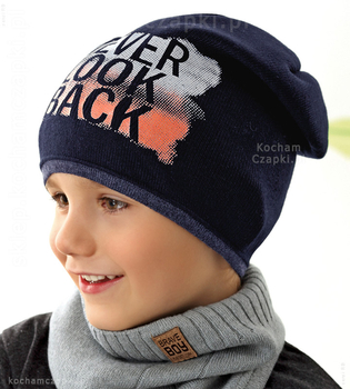 Dzianinowa czapka  dla chłopca Look Back  rozm.  54-56 cm