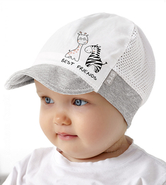 Czapka na lato dla niemowlaka, bawełniana z siateczką, Best Friends, 45-46 cm