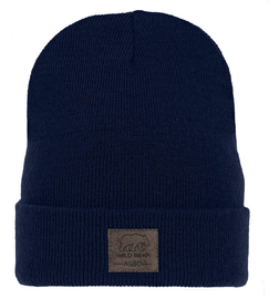 Czapka zimowa dla chłopca, beanie, z wywinięciem, Emist, granatowa, 52-56 cm
