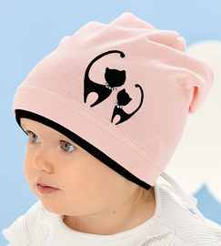 Czapka wiosenna/jesienna dla dziewczynki, Gatiano, róż pudrowy, 44-46 cm