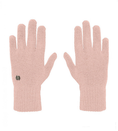 Rękawiczki damskie wełniane, 70% wełny, róż brudny jasny,  s-m