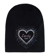 Czapka dla dziewczynki, wiosenna-jesienna, czarna, Glittan,  48-50 cm