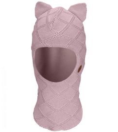 Kominiarka dla dziewczynki, wełna merino 100%, Deneria, jasny wrzosowy, 50-53 cm