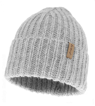Czapka zimowa damska, merino, szary, Rocca, 56-60 cm	