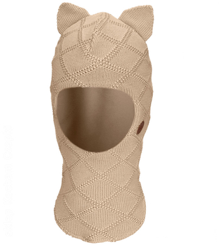 Kominiarka dla dziewczynki, wełna merino 100%, Deneria, beżowa, 46-49 cm