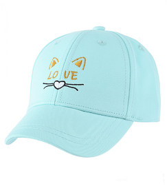 Czapka z daszkiem dla dziewczynki, niebieska, 46-49 cm