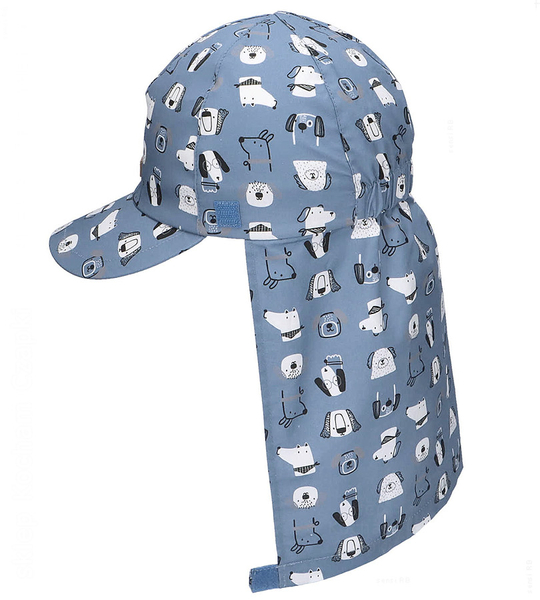 Czapka z daszkiem dla dziecka, UV i ochrona karku dla chłopca, Ferguson, niebieski, 46-48 cm