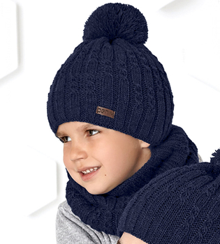 Czapka zimowa i komin dla chłopca, Matteo Junior, rozm. 49-52 cm