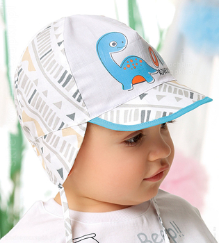 Czapka z daszkiem, pilotka na lato dla chłopca, Little Dino rozm. 46-47 cm