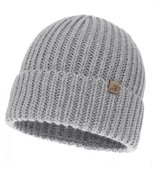 Czapka męska wełniana, 100% merino, Nober, szara, 56-60 cm