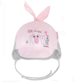 Niemowlęca czapeczka na lato, wiązana, Love Forever 39-41 cm