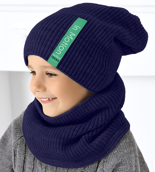 Zimowa czapka i komin, sportowy komplet Dinesh, dwustronny, rozm. 54-60cm