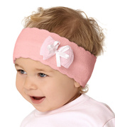 Opaska dla niemowlaka na głowę, dziewczynka, dzianinowa, brzoskwiniowa, 43-45 cm cm