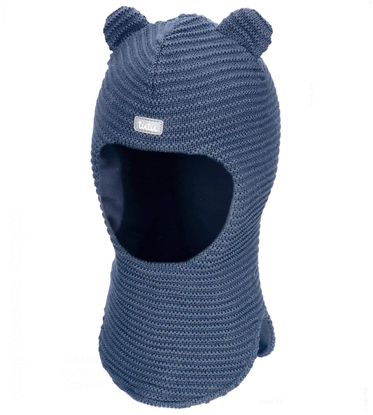 Kominiarka zimowa z wełny merino dla chłopczyka, Calleto, niebieska, 44-48 cm 