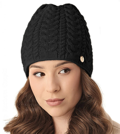 Czapka zimowa, damska, Wennis, czarny, 55-57 cm