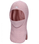 Kominiarka merino 100% dla dziewczynki, lila-róż, Robin, 46-50 cm