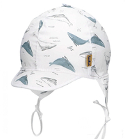 Czapka na lato dla niemowlaka, z filtrem UV + 30 , Whales, 42-44 cm