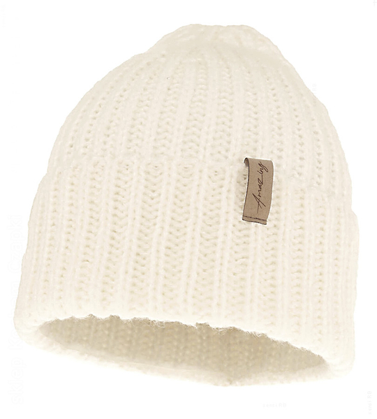 Czapka zimowa damska, merino, kremowy, Rocca, 56-60 cm	