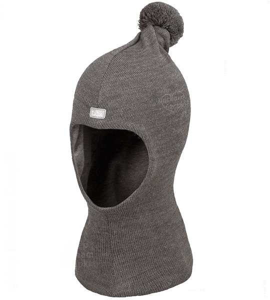 Kominiarka merino dla chłopca, na jesień / zimę, Windys, szara, 46-50 cm 