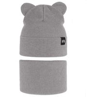 Komplet wiosenny/jesienny dla chłopca, czapka i komin, szary (2), Jragan, 45-49 cm