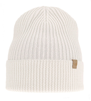 Czapka zimowa damska, wełna merino, Lisja, biały śmietankowy, 55-58 cm