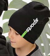 Czapka wiosenna/jesienna dla chłopca, Sports Boys, r. 48-50 cm, czarna