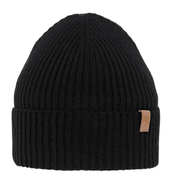 Czapka wiosenna/jesienna wprążek, czarna, Usimi, 52-54 cm