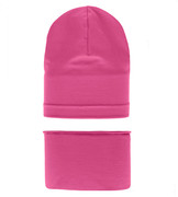 Komplet wiosenny-jesienny, dla dziewczynki, czapka i komin, amarantowy, Zahelka, 48-50 cm