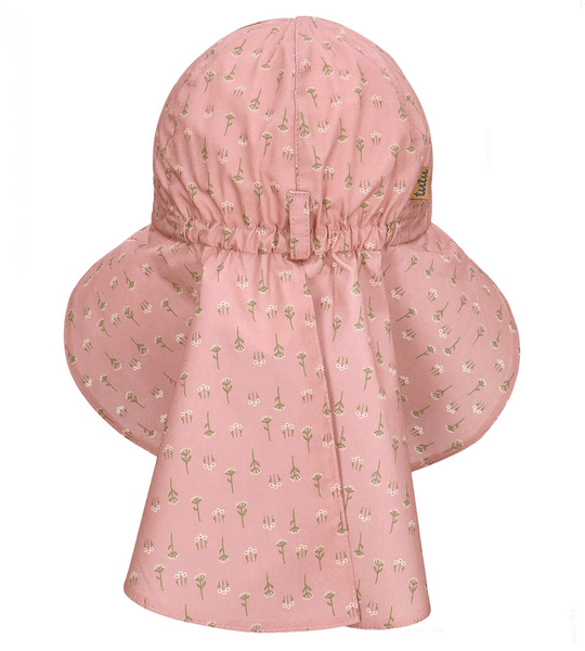 Czapka safari dla dziewczynki, wiązana, filtr UV+30, Pollia, brudny róż, 50-52 cm