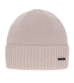 Czapka zimowa męska, z wełną merino, Nehk, beżowa, 55-58 cm