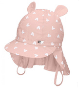 Czapka z ochroną karku, dla dziecka, z filtrem UV+30, Ondrea, jasny róż, 50-52 cm
