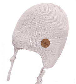 Czapka jesienna/wiosenna z wełny Merino, dla dziecka, Lissana, beżowa, 42-46 cm